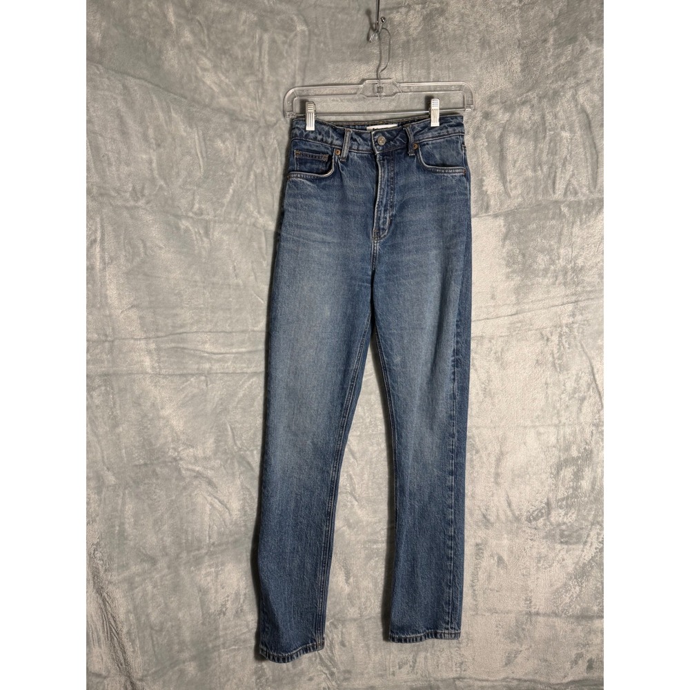 Reformation Liza Ultra High Rise Straight Jeans Blue Organic Cotton Size 26